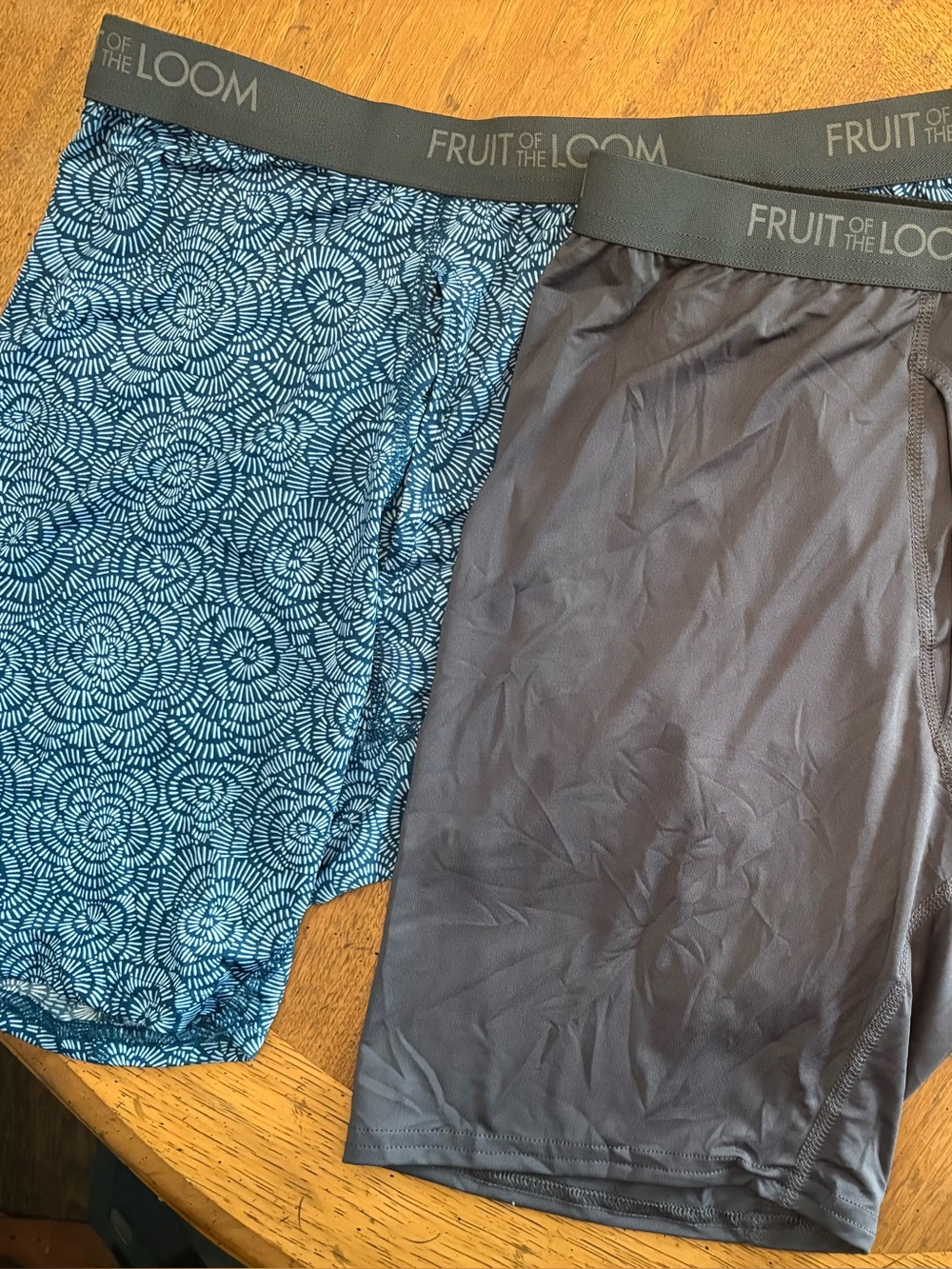 Fruit of the Loom Men’s Boxer Briefs 2XL Gray Blue Print 2 Pack NWOT